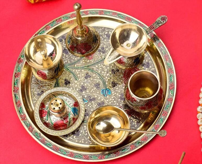 Brass Aarti Pooja Thali