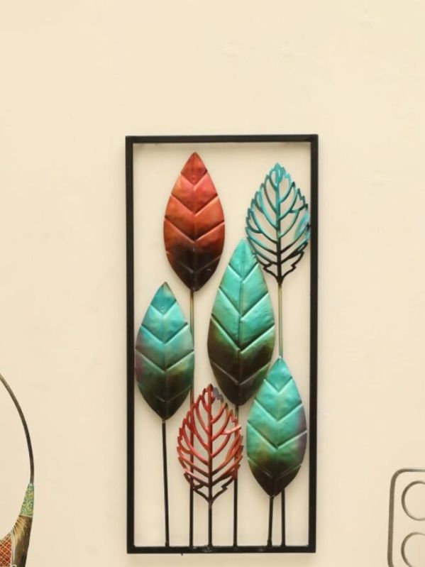 Brown Rectangular Leaf Wall Art