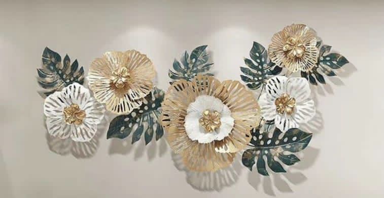 Multi Panel Metal Flower Wall Art