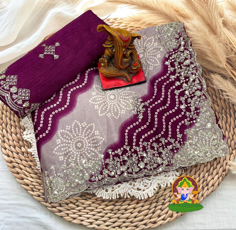 Designer Ladies Embroidered Silk Saree