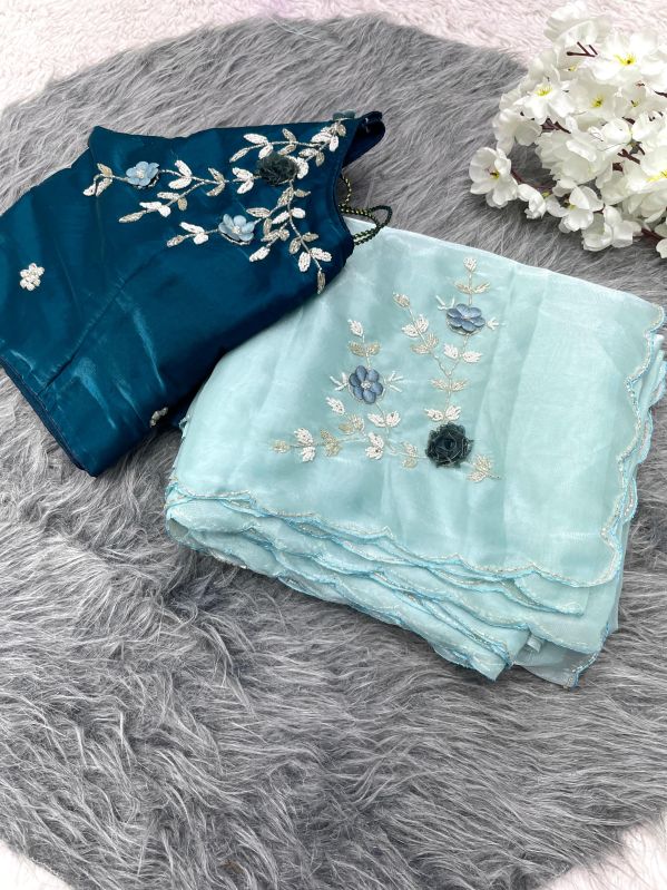 Handwork Ladies Chiffon Saree
