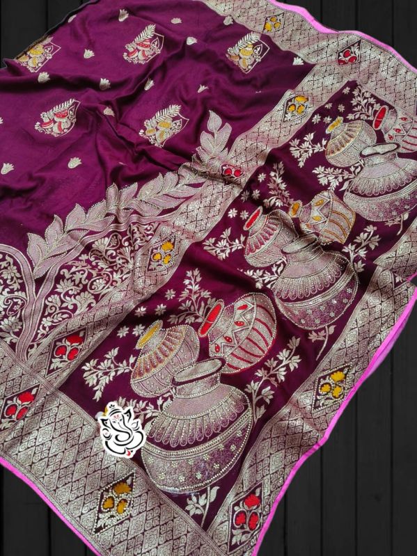 Printed Banarasi Silk Saree