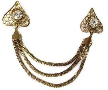 Golden Metal Sherwani Brooch Pin