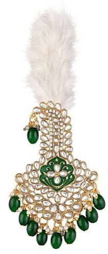 Metal Golden  and Green Wedding Kalgi