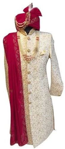 White Groom Wedding Sherwani