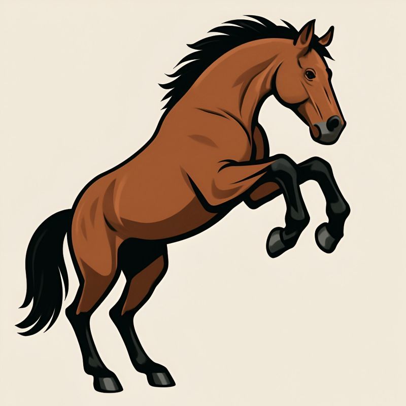 Horse Jumping Digital Wall Art Painting