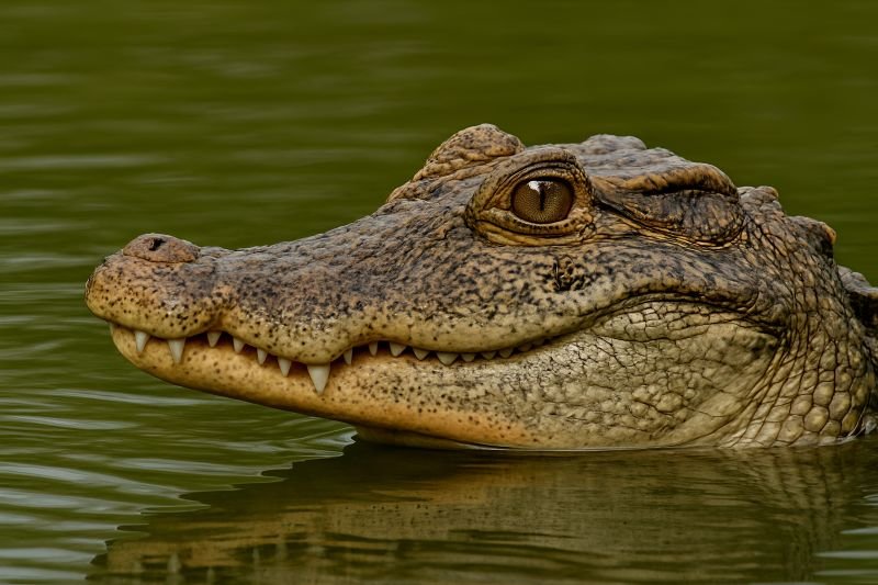 Majestic Crocodile Head Realistic Canvas Painting