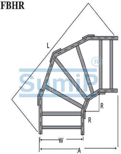 90 Degree Horizontal Radius Bend Fiberglass Cable Tray