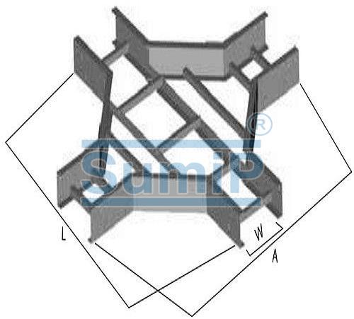 Horizontal Radius Cross Fiberglass Cable Tray
