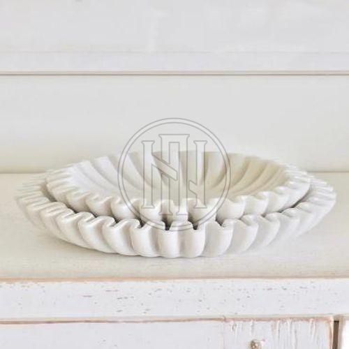 Large White Marble Decorative Bowl