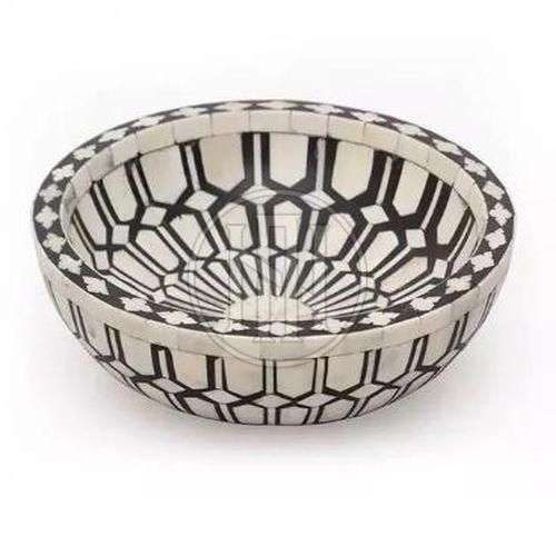 Ornate Bone Inlay Decorative Bowl