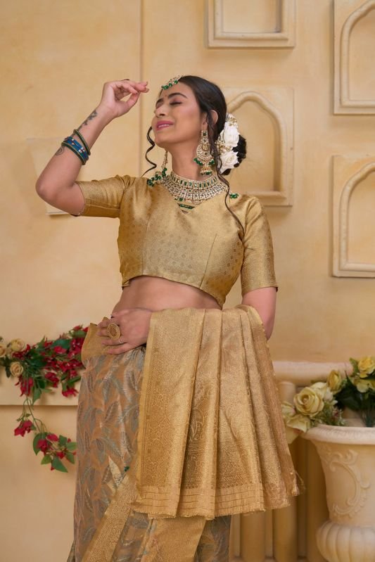 9749 Designer Weaving Work Pure Tissue Silk Saree