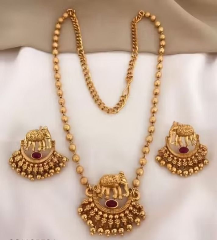 South Indian Gold Plated Bridal Saree Choker Necklace Set