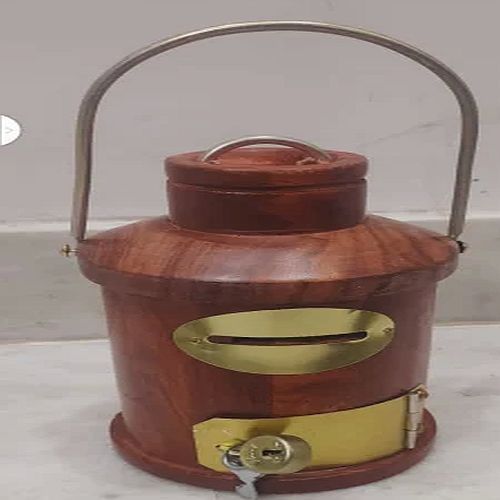 Wooden Milk Can Coin Box