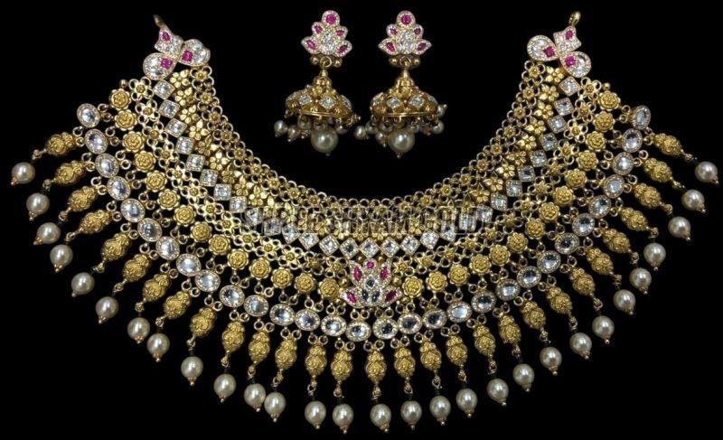 Premium Ethnic Bridal Gold Necklace Set