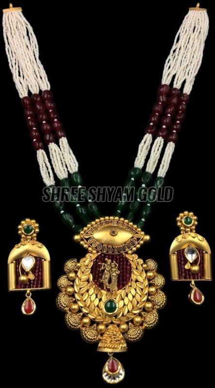 Premium Quality Temple Gold Long Necklace Set