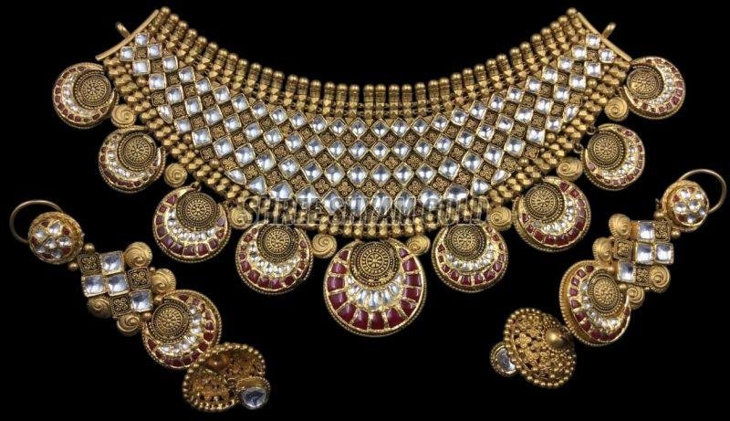 Traditional Designer Bridal Gold Necklace Set