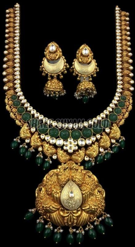 Traditional Designer Gold Temple Necklace Set
