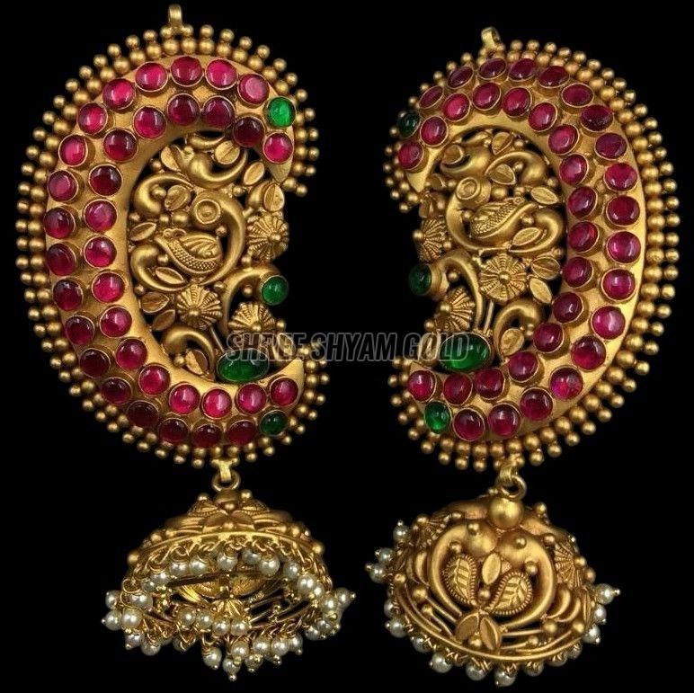 Traditional Gold Jhumka Earrings