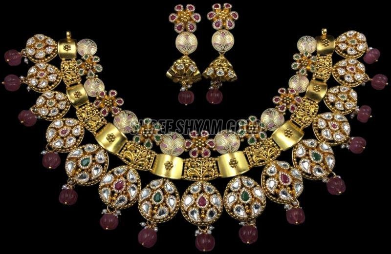 Traditional Royal Meenakari Gold Necklace Set
