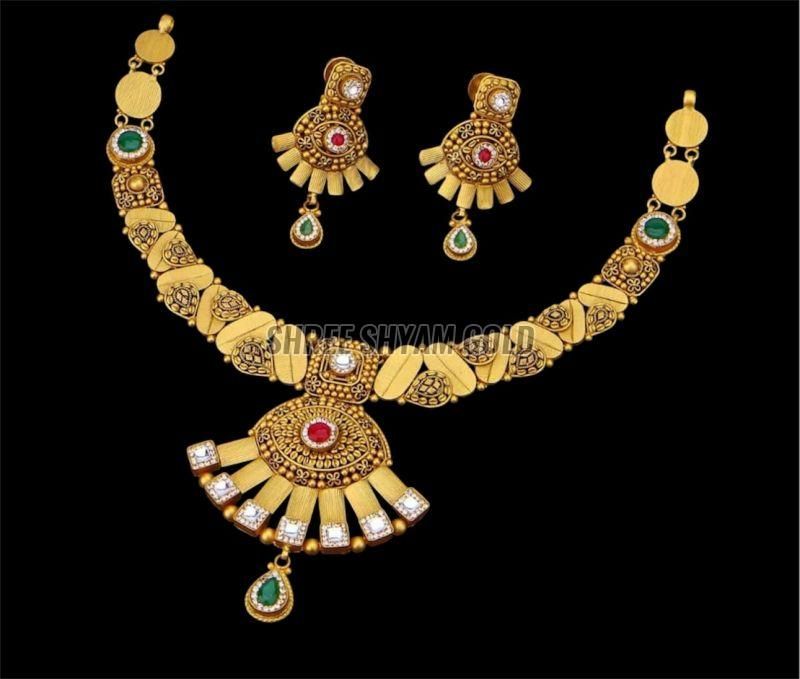 Traditional Temple Gold Necklace Set