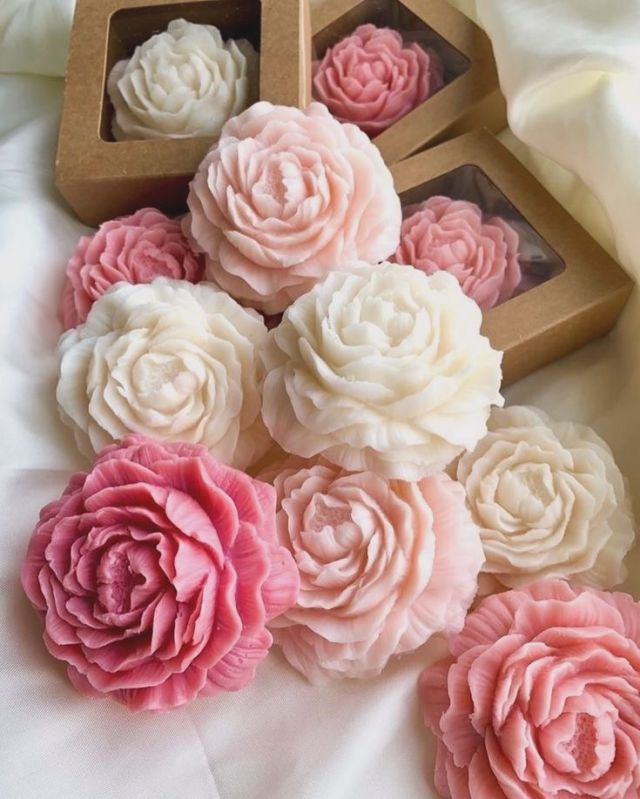 Peony Flower Shaped Candle