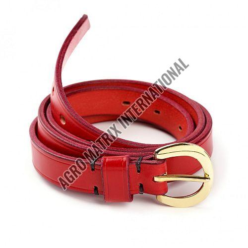 Ladies Red Leather Belt