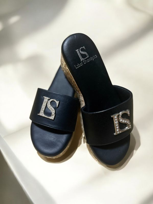 Ls Black Vegan Leather Ladies Heel