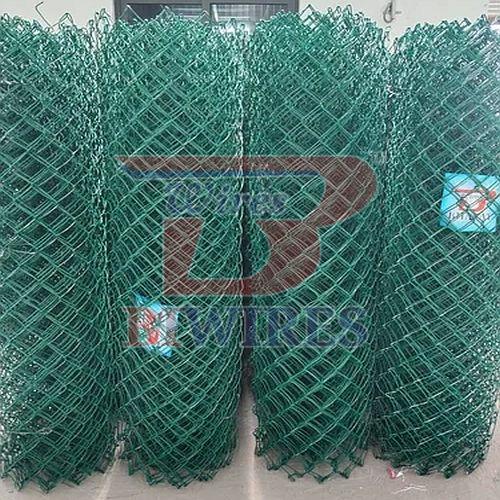 50x50 Mm PVC Coated Green Chain Link Fencing Mesh