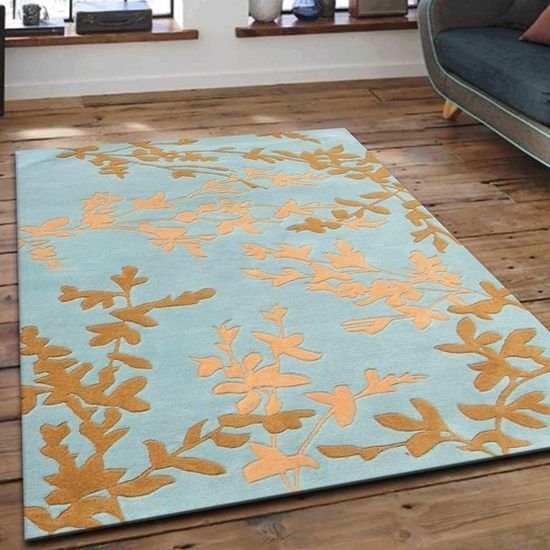 Leaf Print Hand Tufted Carpet