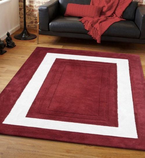 Maroon &AMP; White Hand Tufted Carpet