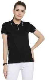 Black Women Collar T Shirts