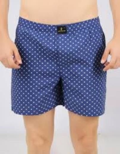 Blue Printed Men Cotton Shorts
