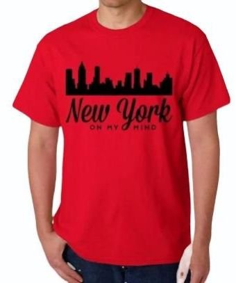 Red Printed Men Round Neck T Shirt