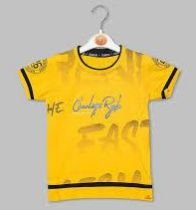 Yellow Boys Round Neck T Shirts