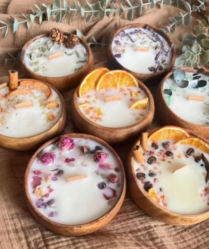 Soy Wax Wooden Fruit Scented Candle