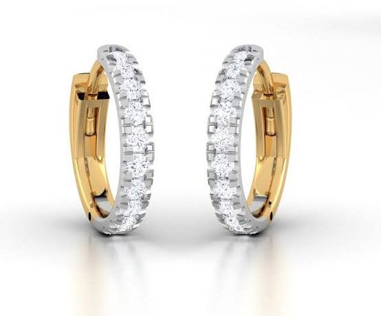 18Kt Gold Lab Grown Diamond Round Earrings
