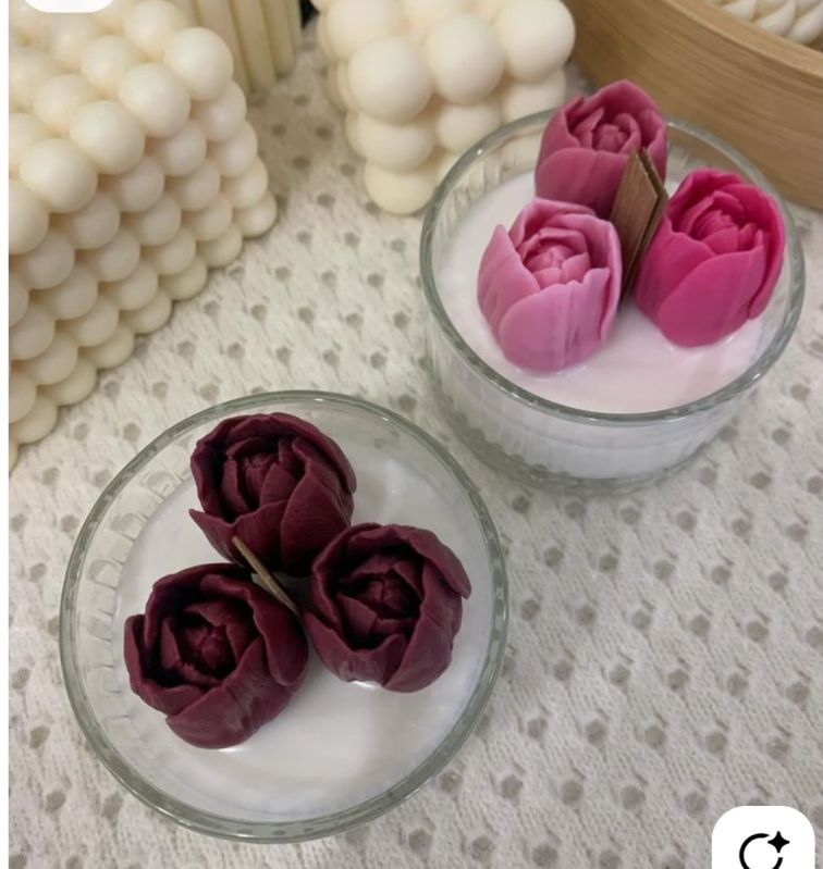 Tulip Flower Shaped Jar Candle