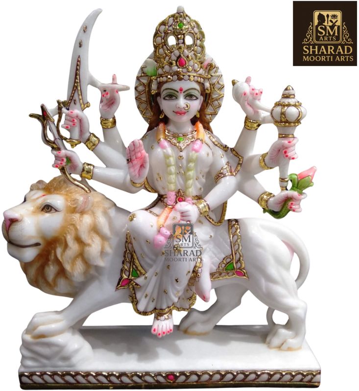Handcrafted 12 Inch Durga Mata Marble Moorti