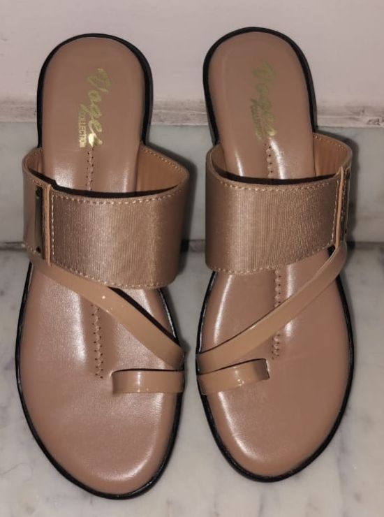 Voges Beige Wedge Heel Ladies Sandal