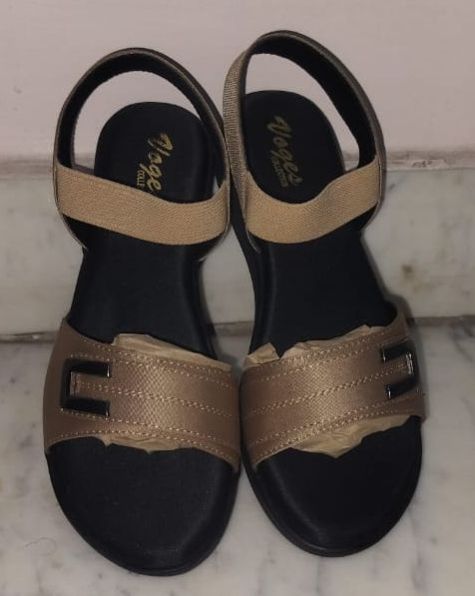 Voges Black Golden Heel Ladies Sandal