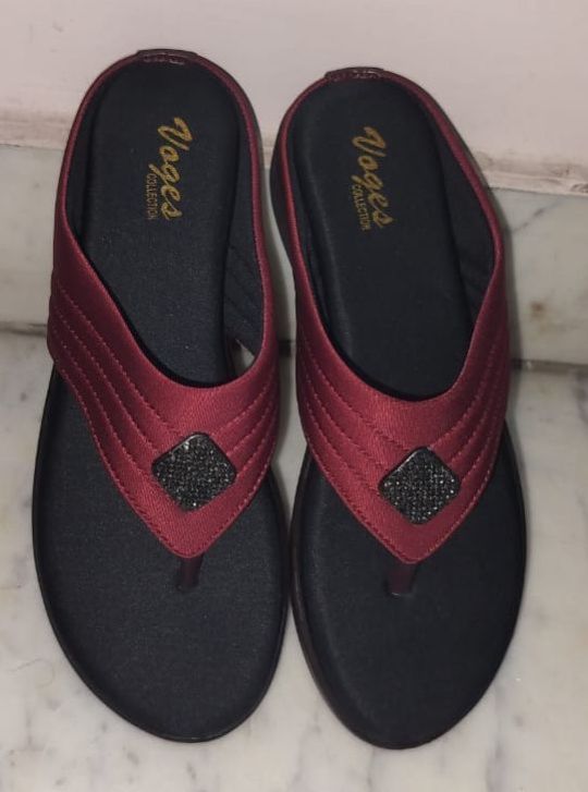 Voges Black Maroon Ladies Sandal