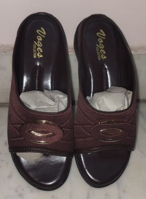 Voges Brown Flat Ladies Sandal