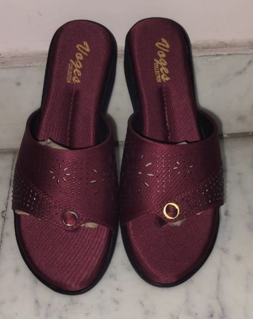 Voges Maroon Open Back Ladies Sandal