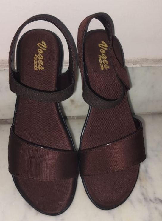 Voges Maroon Wedge Heel Ladies Sandal