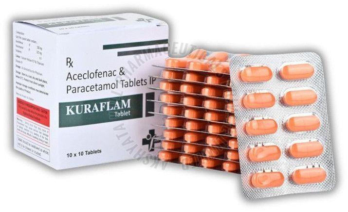 Kurflam Aceclofenac Paracetamol Tablets