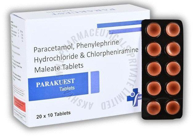 Parakuest Paracetamol Phenylephrine HCL Chlorpheniramine Maleate Tablets
