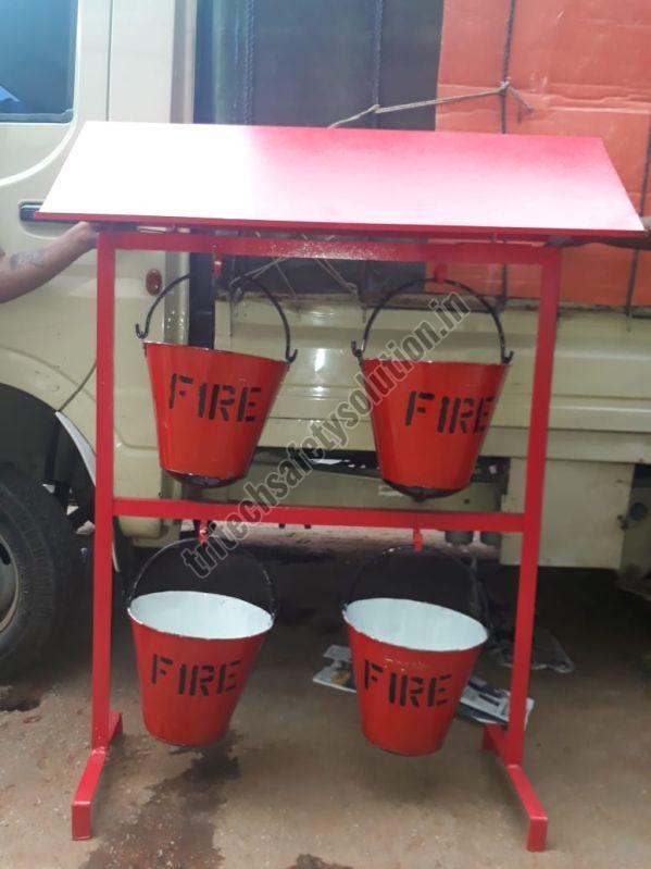 Mild Steel Fire Bucket Stand, 4 Bucket