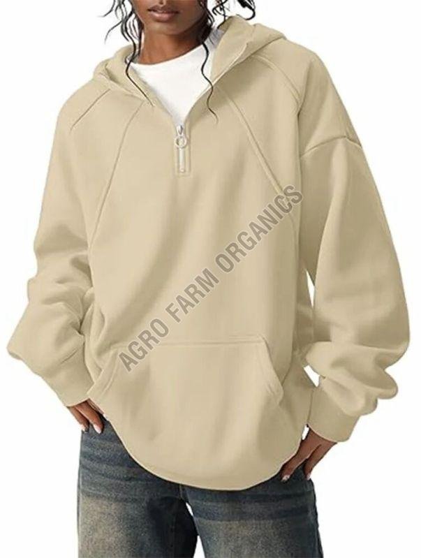 Fleece Oversized Pullover Loose Fit Sweatshirt with Kangaroo Pocket