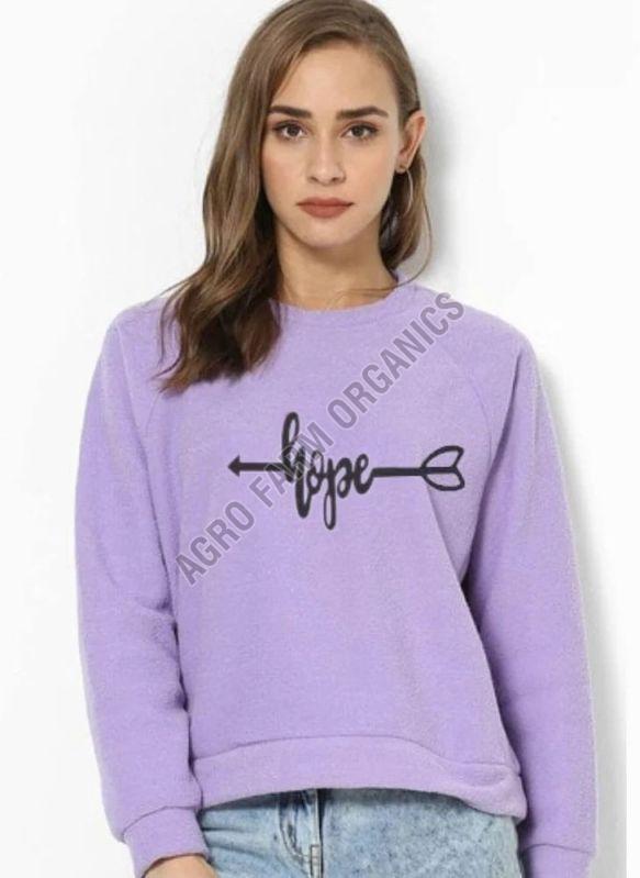 Fleece Pullover Women Printed Sweatshirt
